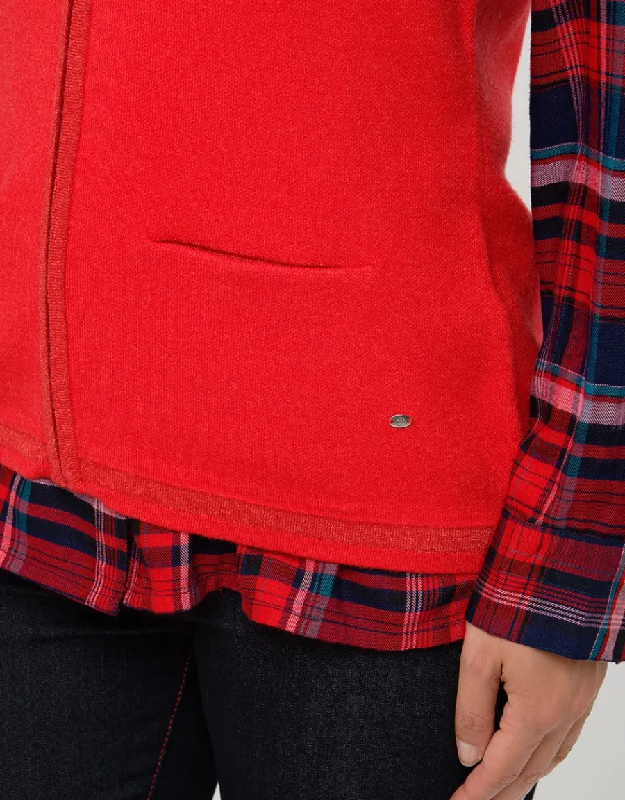 Christine Laure Gilets|Maille*Gilet sans manches rouge