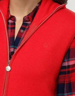 Christine Laure Gilets|Maille*Gilet sans manches rouge