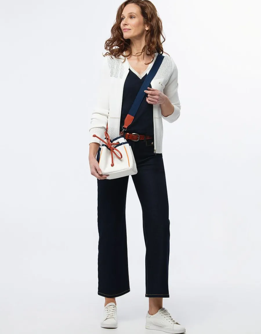 Christine Laure Maille|Gilets*Gilet zippé écru