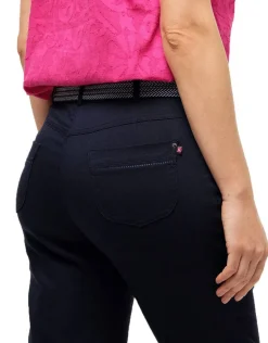 Christine Laure Jeans|Ajustés*Jean 7/8 bleu foncé coton