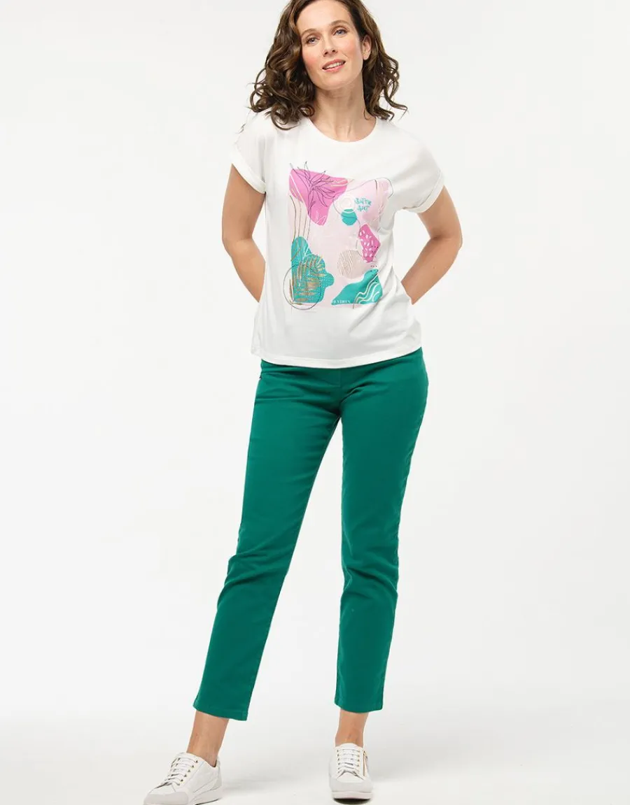 Christine Laure Jeans|Ajustés*Jean ajusté coton vert