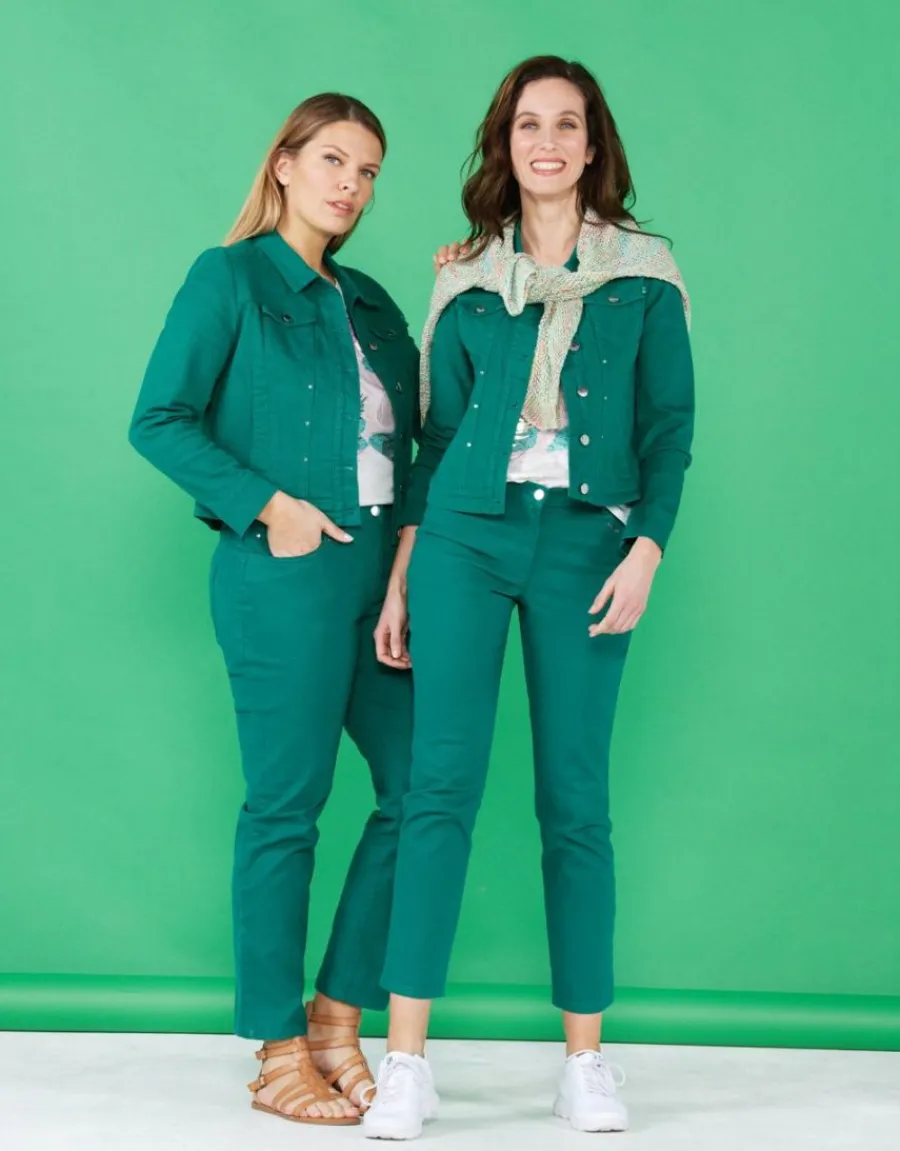 Christine Laure Jeans|Ajustés*Jean ajusté coton vert