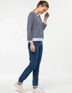 Christine Laure Jeans|Ajustés*Jean bleu clair coton