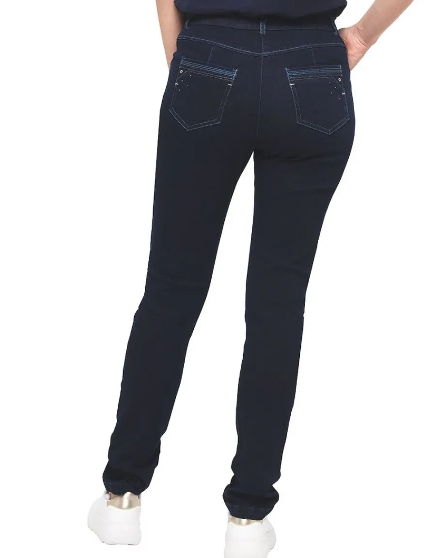 Christine Laure Jeans|Slims*Jean bleu marine