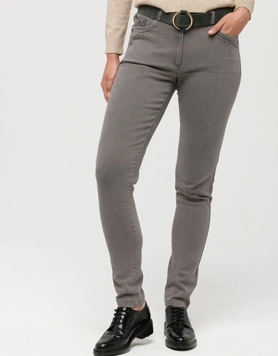 Christine Laure Jeans|Slims*Jean gris slim stretch