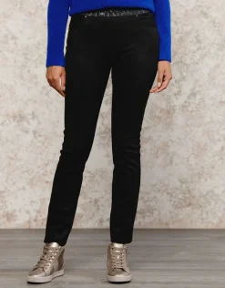 Christine Laure Ajustés|Pantalons*Jegging aspect daim noir