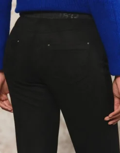 Christine Laure Ajustés|Pantalons*Jegging aspect daim noir