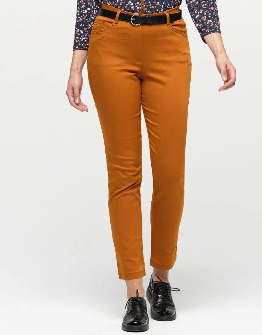 Christine Laure Ajustés|Pantalons*Jegging 7/8e coton ocre
