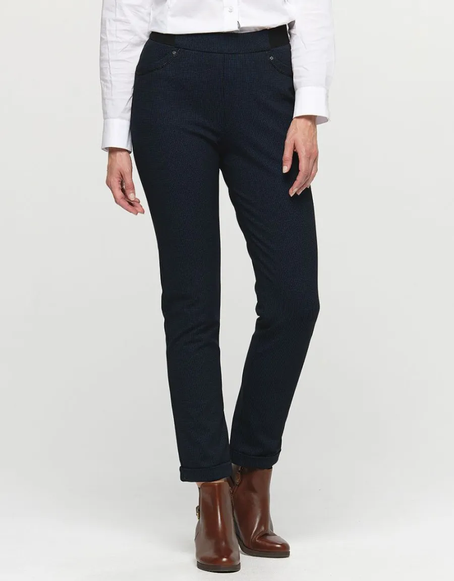 Christine Laure Ajustés|Pantalons*Jegging 7/8e noir et bleu