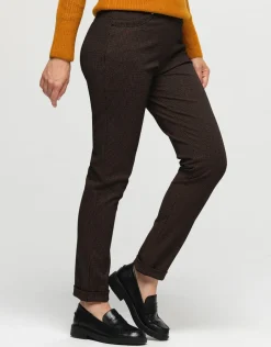 Christine Laure Ajustés|Pantalons*Jegging 7/8e noir et ocre