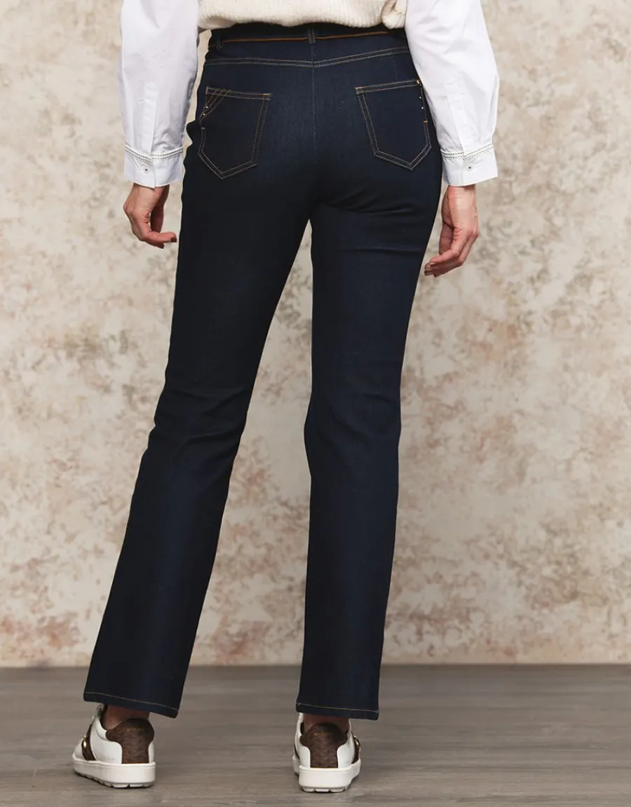 Christine Laure Larges|Pantalons*Jegging flare coton bleu