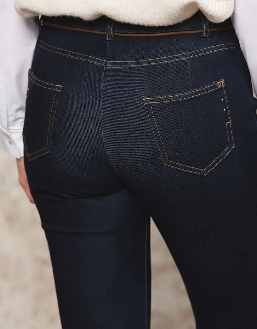 Christine Laure Larges|Pantalons*Jegging flare coton bleu