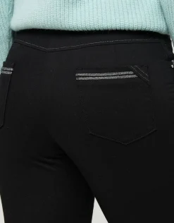 Christine Laure Ajustés|Pantalons*Jegging 7/8ème noir coton