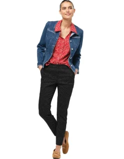 Christine Laure Ajustés|Pantalons*Jegging noir à pois coton