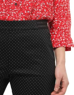 Christine Laure Ajustés|Pantalons*Jegging noir à pois coton