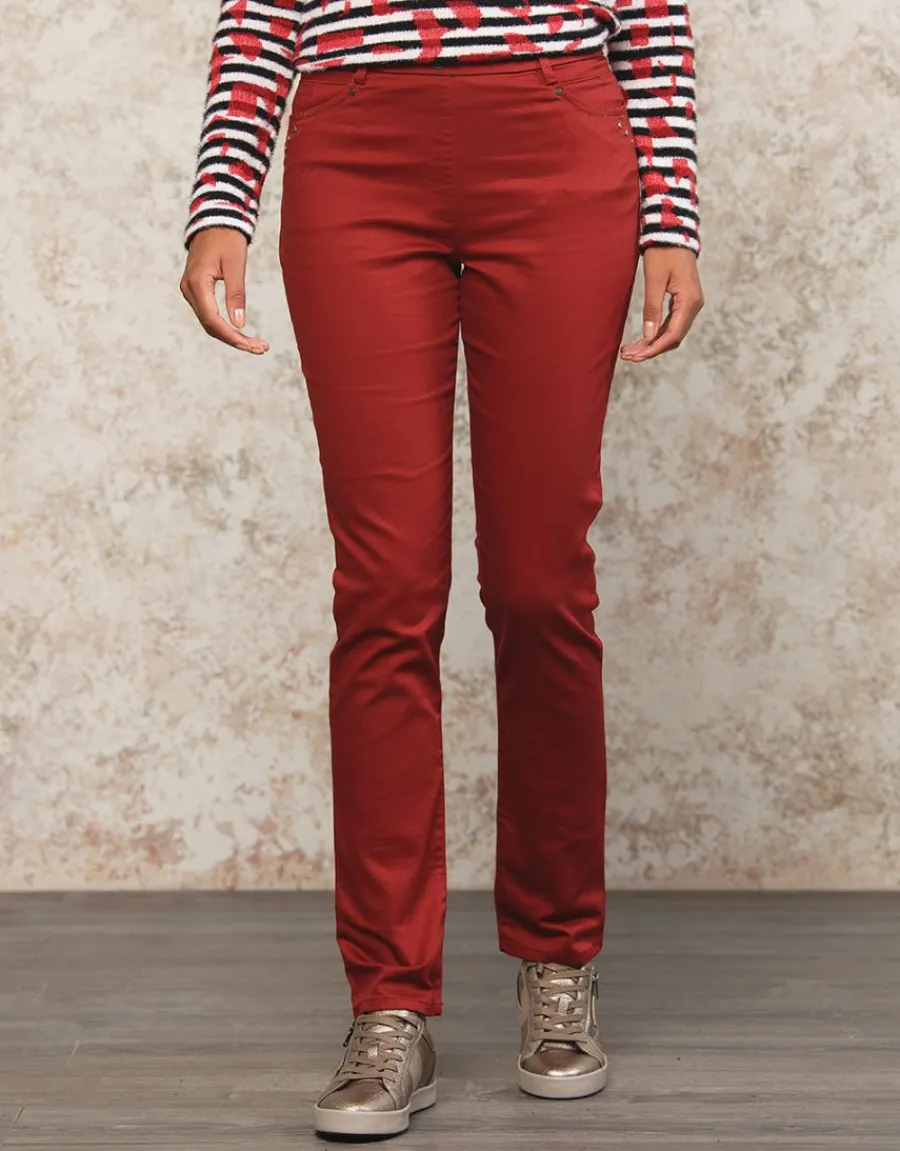 Christine Laure Ajustés|Pantalons*Jegging rouge coton