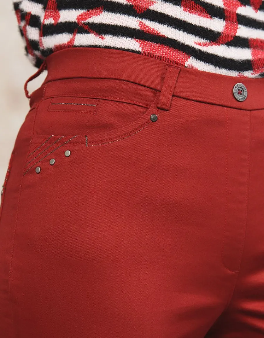 Christine Laure Ajustés|Pantalons*Jegging rouge coton