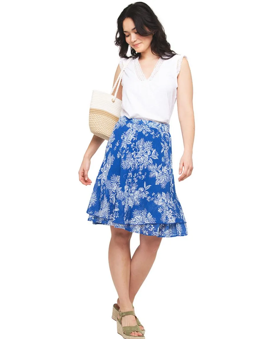 Christine Laure Jupes|Robes & Jupes*Jupe 100% coton bleu