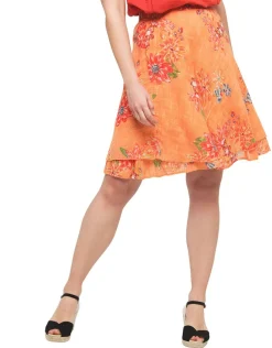 Christine Laure Jupes|Robes & Jupes*Jupe 100% coton orange