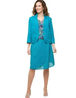 Christine Laure Jupes|Robes & Jupes*Jupe 100% lin bleu