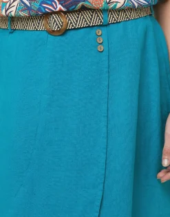 Christine Laure Jupes|Robes & Jupes*Jupe 100% lin bleu