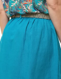 Christine Laure Jupes|Robes & Jupes*Jupe 100% lin bleu