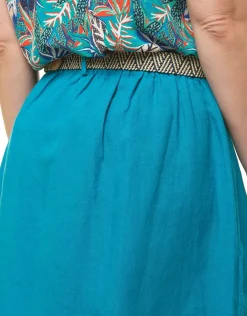 Christine Laure Jupes|Robes & Jupes*Jupe 100% lin bleu