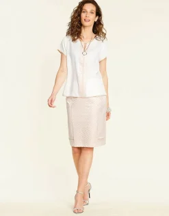 Christine Laure Jupes|Robes & Jupes*Jupe chic tailleur rose