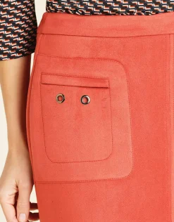 Christine Laure Jupes|Robes & Jupes*Jupe corail aspect daim