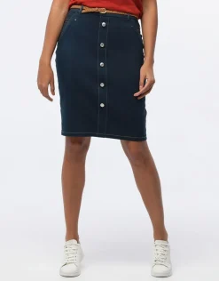 Christine Laure Robes & Jupes|Jupes*Jupe coton bleu marine