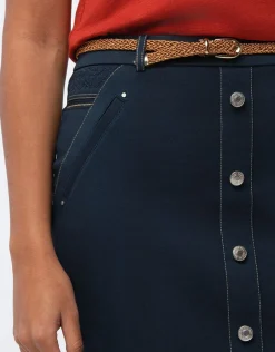 Christine Laure Robes & Jupes|Jupes*Jupe coton bleu marine