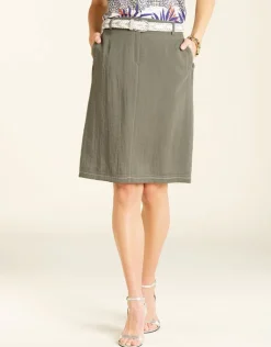 Christine Laure Jupes|Robes & Jupes*Jupe droite kaki