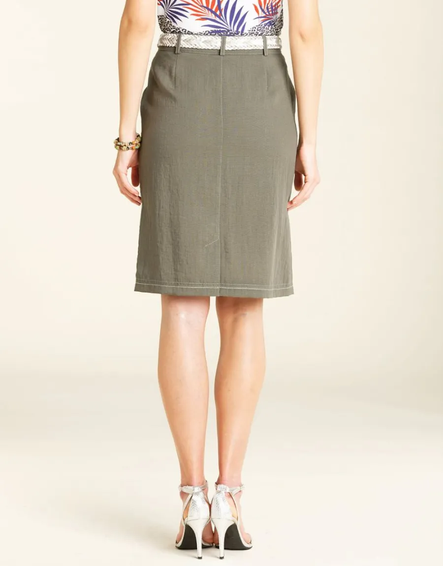 Christine Laure Jupes|Robes & Jupes*Jupe droite kaki
