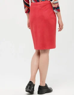 Christine Laure Jupes|Robes & Jupes*Jupe droite suédine rouge