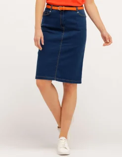 Christine Laure Jupes|Robes & Jupes*Jupe en denim bleu brut