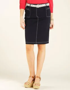 Christine Laure Jupes|Robes & Jupes*Jupe en jean bleu brut