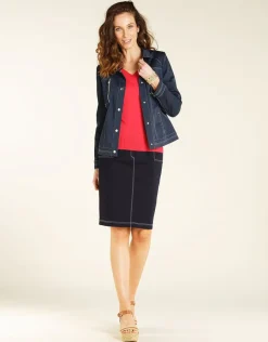 Christine Laure Jupes|Robes & Jupes*Jupe en jean bleu brut