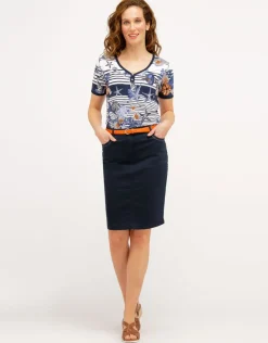 Christine Laure Jupes|Robes & Jupes*Jupe jean chic bleue