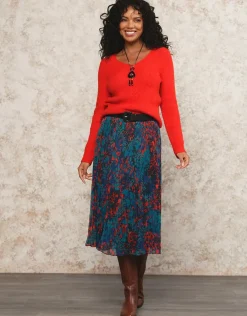 Christine Laure Jupes|Robes & Jupes*Jupe longue plissée motif