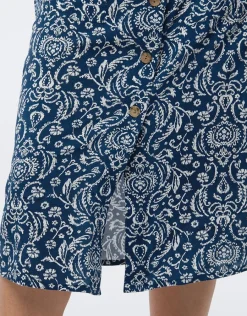 Christine Laure Jupes|Robes & Jupes*Jupe midi bleu imprimé