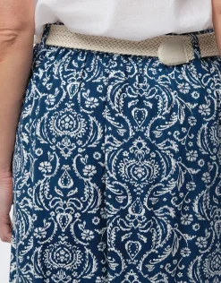 Christine Laure Jupes|Robes & Jupes*Jupe midi bleu imprimé