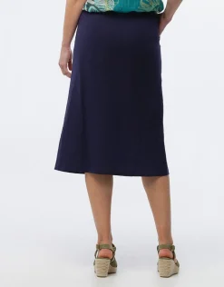 Christine Laure Jupes|Robes & Jupes*jupe midi lin bleu marine