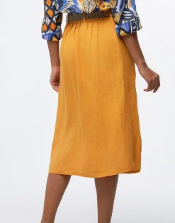 Christine Laure Jupes|Robes & Jupes*jupe midi lin ocre