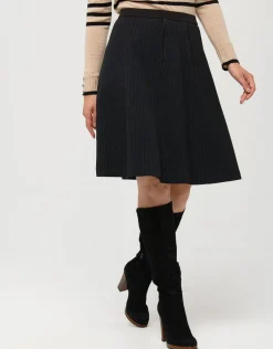 Christine Laure Jupes|Robes & Jupes*Jupe noire évasée gaufrée