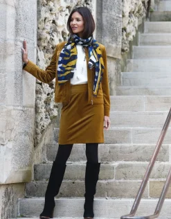 Christine Laure Jupes|Robes & Jupes*Jupe ocre en velours