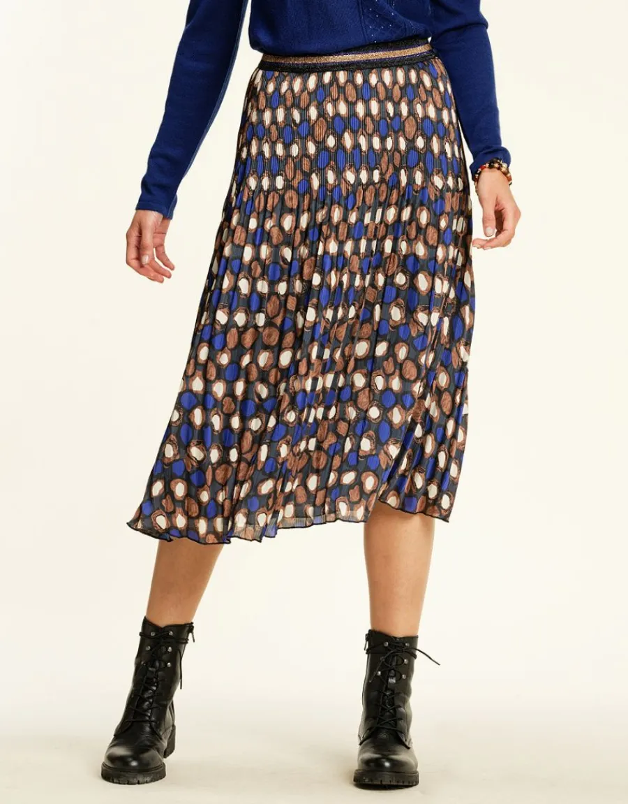 Christine Laure Jupes|Robes & Jupes*Jupe plissée à pois bleue
