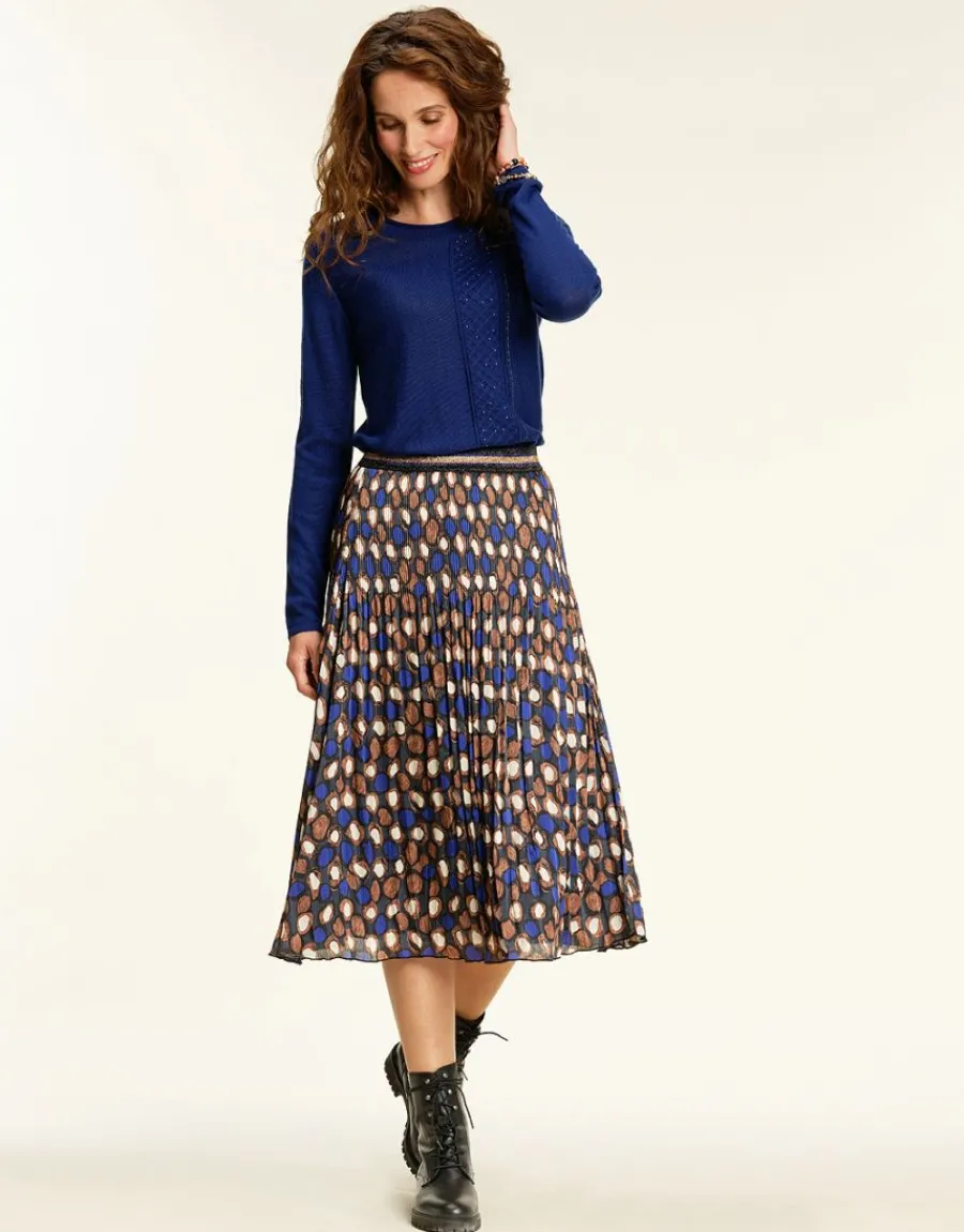 Christine Laure Jupes|Robes & Jupes*Jupe plissée à pois bleue
