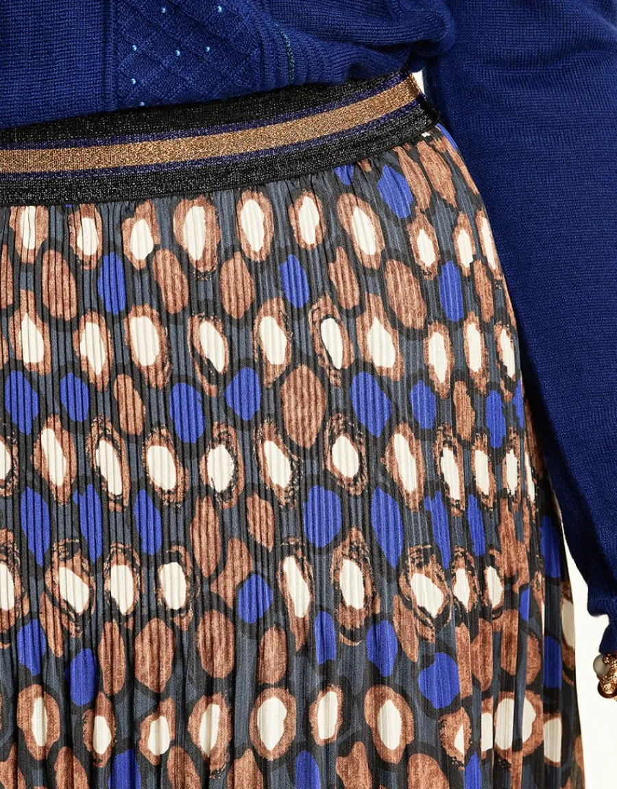 Christine Laure Jupes|Robes & Jupes*Jupe plissée à pois bleue