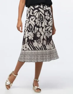 Christine Laure Jupes|Robes & Jupes*Jupe plissée beige motif