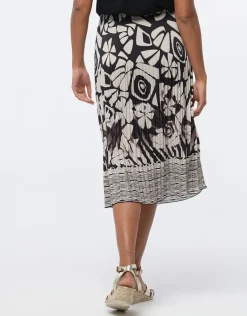 Christine Laure Jupes|Robes & Jupes*Jupe plissée beige motif